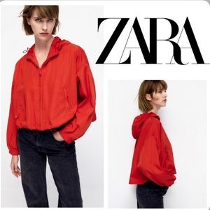 Zara Red Hooded Jacket